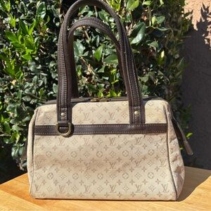Louis Vuitton Mini Lin Josephine Monogram Cream/Brown Canvas & Leather Satchel